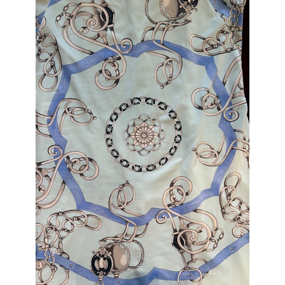 J.McLaughlin Catalina Cloth Equestrian Print Sleeveless Sheath Dress Blue XS - Picture 12 of 14